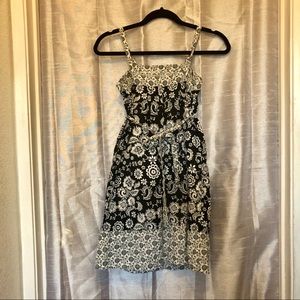 White and black dress